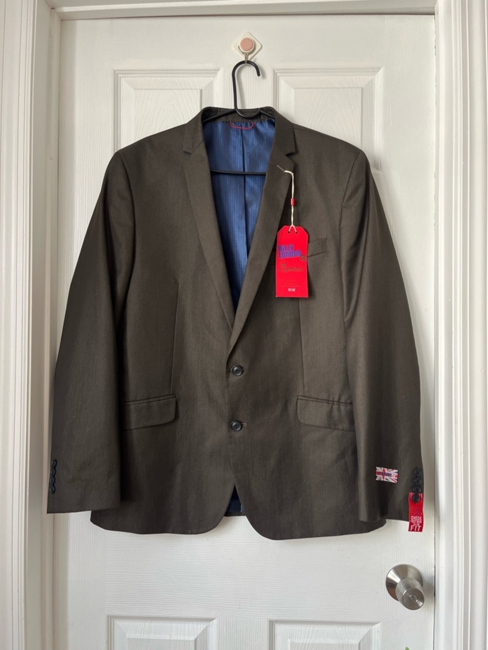 Billy London Men's Brown Two Button Blazer Suit Jacket Size 44 Large W37